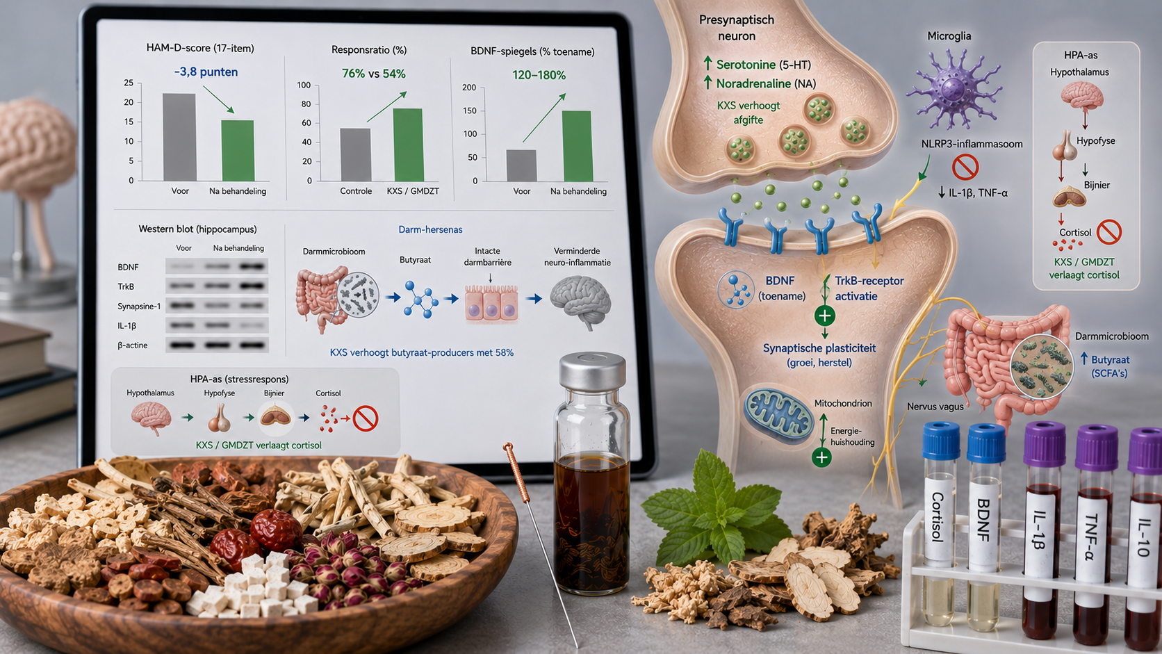 Acupunctuur en kruidenbehandeling voor depressie met Kai Xin San, Ganmai Dazao Tang en Xiao Yao San