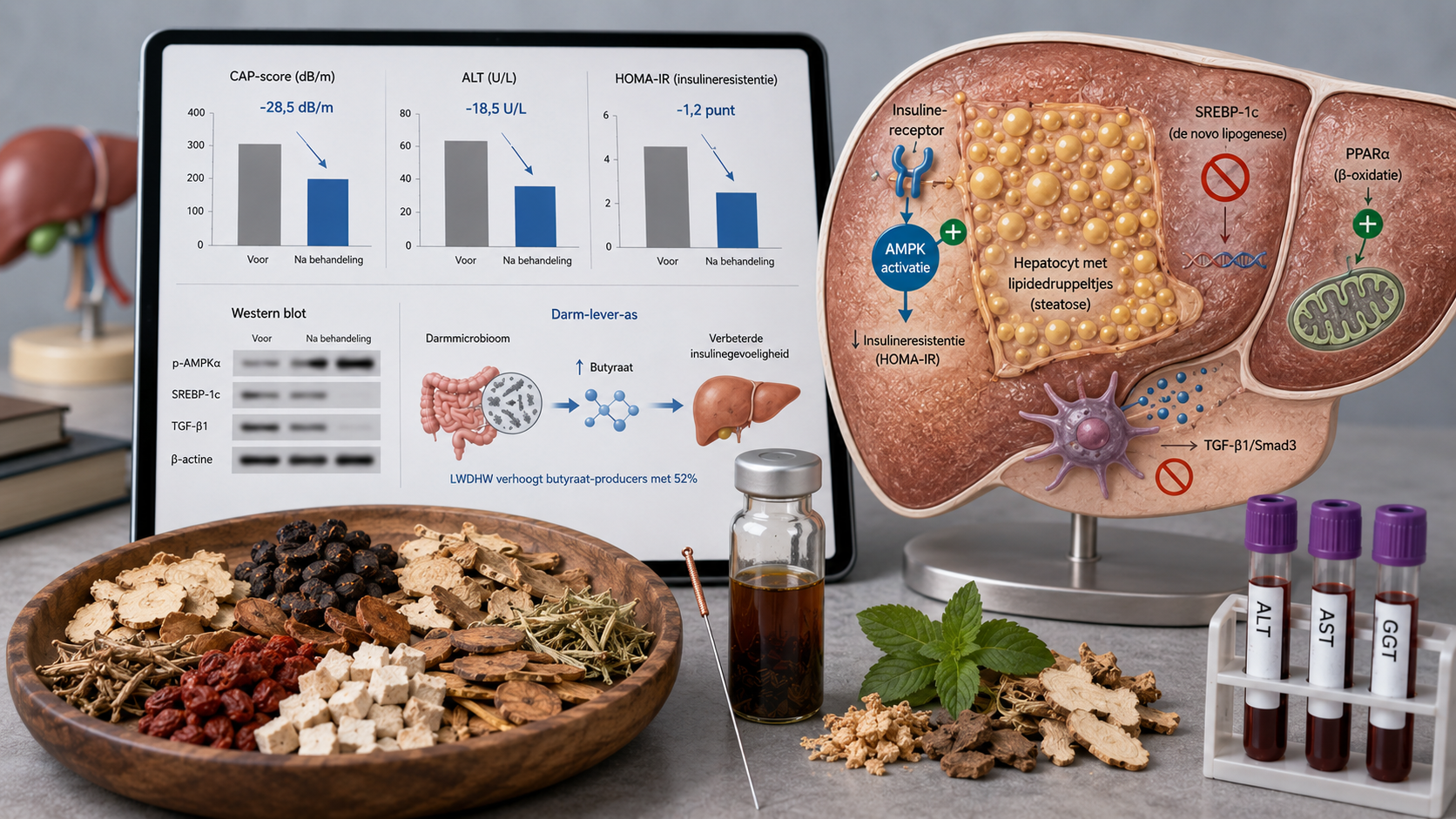 Acupunctuur en kruidenbehandeling voor NAFLD met Liu Wei Di Huang Wan en Yinchenhao Tang